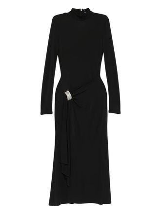 DAVID KOMA embellished draped midi dress - Black