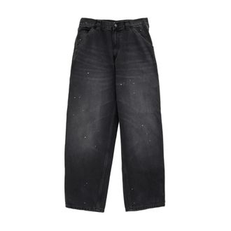 Carhartt Work in Progress Carhartt Wip, Loose-fit Jeans, male, Black, Size: XS OG Single Knee Pant