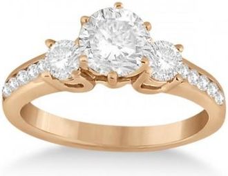 Allurez Three-Stone Lab Grown Diamond Engagement Ring with Sidestones in 18k Rose Gold (0.45 ctw)