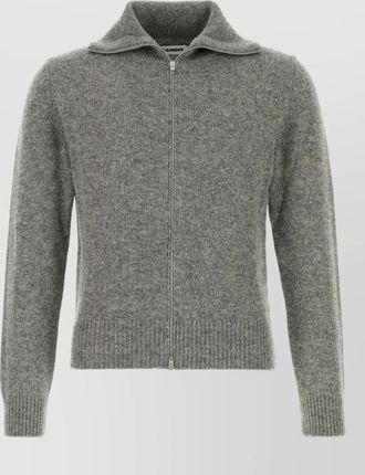 Jil Sander wool blend cardigan high collar design