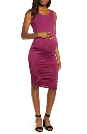 Angel Maternity Sleeveless Body-Con Maternity Dress in Maroon Red at Nordstrom, Size X-Small