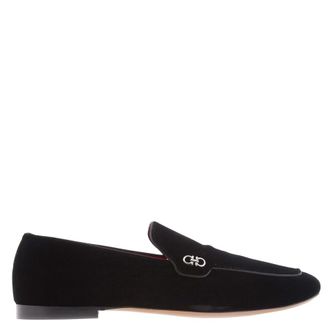 Ferragamo Giordano Frame Velvet Loafer, Size 10.5 EE