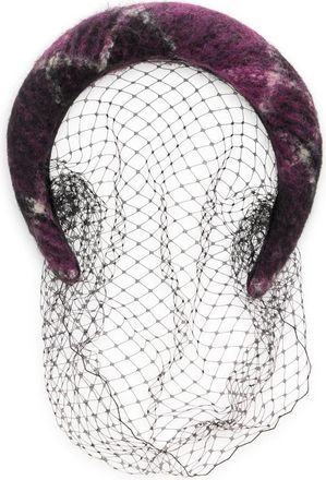 Red Valentino Hair Accessories, female, Purple, Size: ONE SIZE Elegant headband for hair in shades of purple and black with decorative mesh