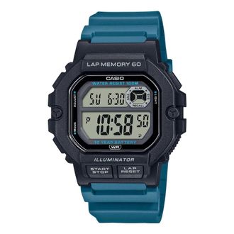 Casio Fashion Stylish Quartz Watch Numeric Resin Strap Blue Black Unisex Mens WS-1400H-3AVD
