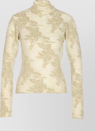 Ganni high neck button back knitted top