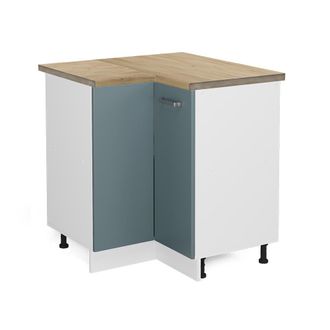 Vicco Armario De Esquina R-line, Gris Azulado, 75.6 Cm, Et Roble