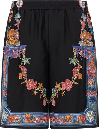 Versace Coral Theatre Print Bermuda Shorts