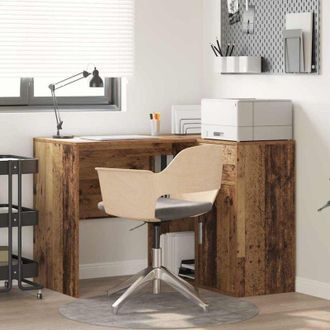 vidaXL Vidaxl - Escritorio De Esquina 2 Pcs Madera Vieja 102 X 50 X 75 Cm