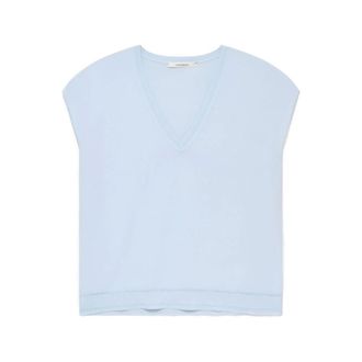 Maliparmi V-neck Knitwear, female, Blue, Size: XS Viscose Fresh Sweater