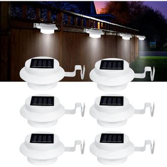 OEM Juego De 6 Luces Solares Para Canalones Y Vallas, Iluminaci&oacute;n De Jard&iacute;n Impermeable, Luces Para Caminos Y Vallas - Crezuo