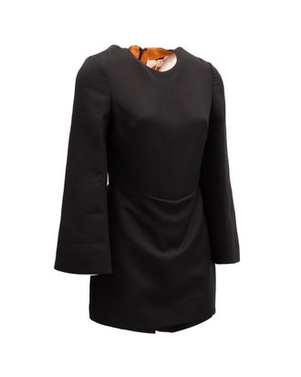Valentino Garavani Womens Black Mini Dress With Flared Sleeves