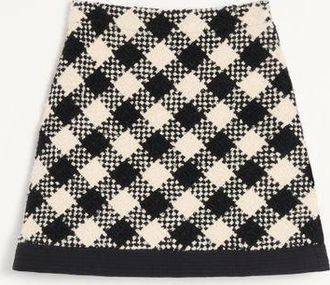 Valentino Damier Tweed Skirt Wo