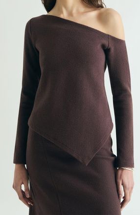Scalpers Asymmetrical Neckline Top in Brown at Nordstrom, Size X-Small Eu