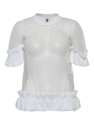 Comme Des Gar&ccedil;ons ruffled top - White