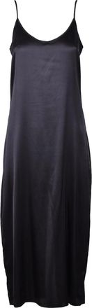 Wild Cashmere Black Fluid Silk-Blend Midi Slip Dress