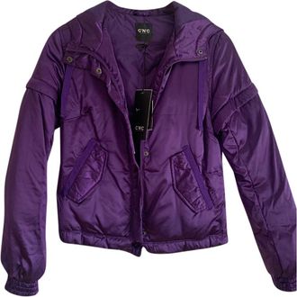 Costume National NEW Costume National CNC Purple Satin Hooded Bomber Size S
