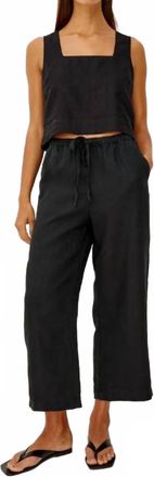 Rails Emmie Crop Wide Leg Pants In Black Linen