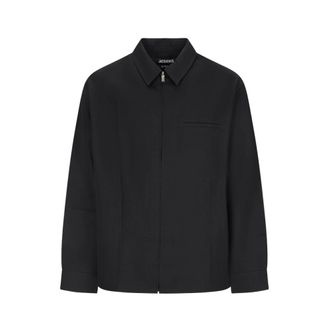 Jacquemus Light Jackets, male, Black, Size: XL La Chemise Mecano