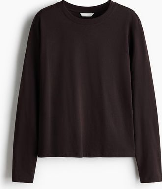 H&M Langarmshirt aus Baumwolle - Brown