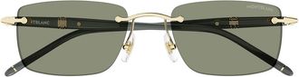 Montblanc Sunglasses Mb0344 S 005 Gold/Green Men