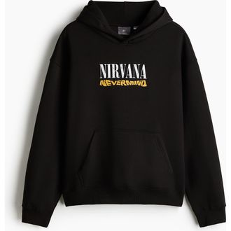 H&M Loose Fit Hoodie in Black/nirvana at Nordstrom, Size Xxx-Large