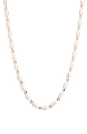 Nordstrom Crystal Accent Resin Necklace in Clear- White- Gold at Nordstrom