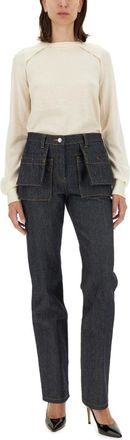 Helmut Lang Wool and Silk Jersey Sweater - White