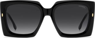 Carrera 55mm Rectangular Sunglasses in Black/Dark Grey Sf at Nordstrom