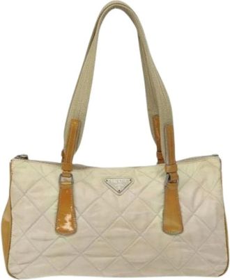 Prada Pre-owned Shoulder Bags, female, Beige, Size: ONE SIZE Pre-owned Vintage Shoulder Bag