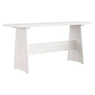 Berkfield Home Table Dining Table with Bench White Solid Pinewood