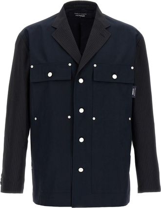 Comme Des Gar&ccedil;ons Blue Pinstripe blazer