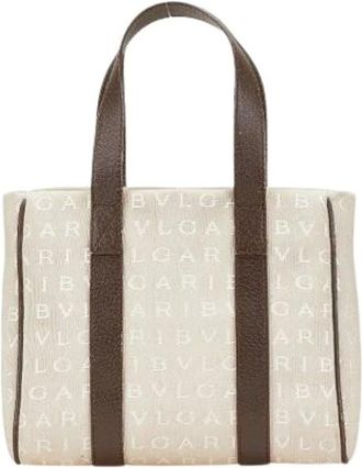 Bulgari Pre-owned Handbags, female, Beige, Size: ONE SIZE Pre-owned Vintage Canvas Handbag