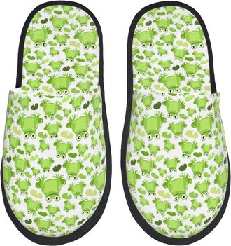 Generic Cute Frogs Men Women Shoes Cosy Slippers Slip On House Shoes For Bedroom Winter Outdoor M