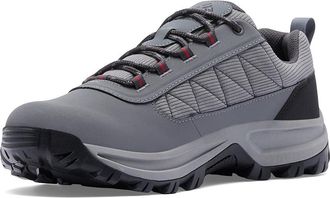 Columbia Transverse Hike Low Waterproof Mens Shoes Titanium Grey Steel/Mountain Red : 10.5 D - Medium, Leather/Textile