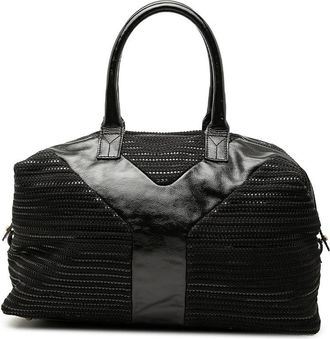 Saint Laurent Pre-owned Saint Laurent Textured Fabric and Patent Easy Y Tote Ladies KZK6M40798BI01YI