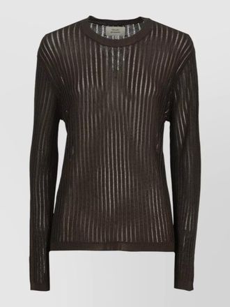 Loulou Studio sheer ribbed viscose sweater long sleeves crewneck