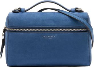 Tory Burch Tassen, Dames, Blauw, ONE Size, Leer, Romy Slim Top Handle Bag