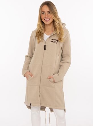 Zwillingsherz Kurzmantel ZWILLINGSHERZ Morning Coffee, Damen, Gr. XXL, pure cashmere, Sweatware, Obermaterial: 50% Baumwolle, 50% Polyester, M&auml;ntel Kurzmantel, gros