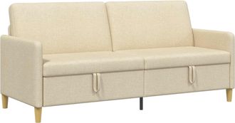 vidaXL Sof&aacute; Con Almacenamiento Crema 192 X 78 X 87 Cm Poli&eacute;ster Vidaxl