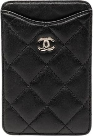 Chanel Pre-owned Wallets, female, Black, Size: ONE SIZE Pre-owned Matelasse Lambskin Card Holder