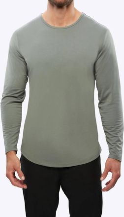 Cuts Long Sleeve Curve-Hem Tee In Sage