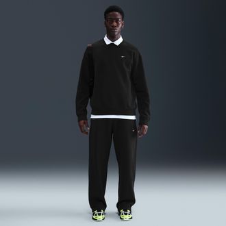 Nike Mens Solo Swoosh Fleece Open-Hem Pants in Black | HV1090-010
