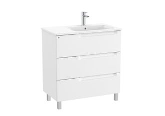 Roca Roca - Pack Unik Mueble De 3 Cajones + Lavabo A La Derecha Aleyda Color: Blanco Mate - Medidas: 805x460x740 Mm