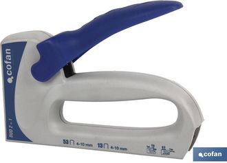 cofan Grapadora Manual Duo 53-13/4 6 8 10mm, Grapadora Manual, Modelo D&uacute;o, Para Grapas N&ordm; 53 Y N&ordm; 13, Desde 4 Hasta 10 Mil&iacute;metros De Longitud. Se Adaptan A 