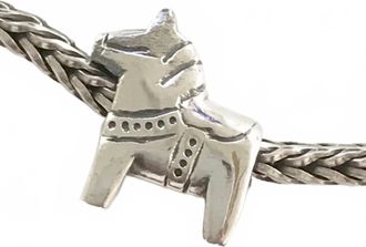 Trollbeads Womens Dala Horse Bead In Silver