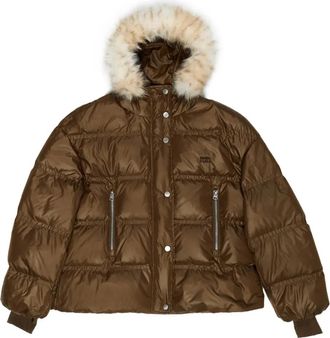 Bimba & Lola Donsjack met capuchon en logo - Groen