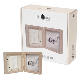 PETIT ARTICHAUT Double Frame - Baby Print & Photo Frame, Keepsake Gift in Pretty Hearts at Nordstrom