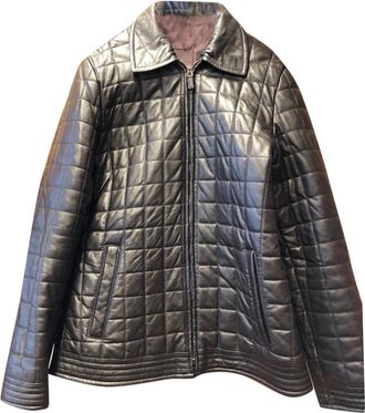 Mulberry Chocolate Brown quilted leather jacket Size L