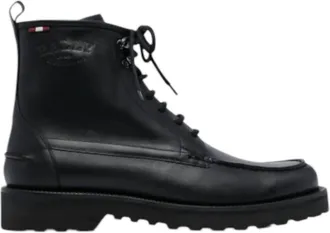 Bally Mens Moc Toe Leather Boots In Black