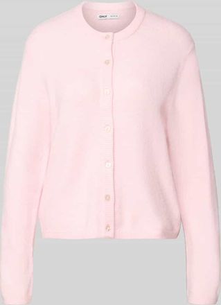 Only Regular Fit Strickjacke mit einreihiger Knopfleiste Modell SIMONI in Rosa, Gr&ouml;&szlig;e XL